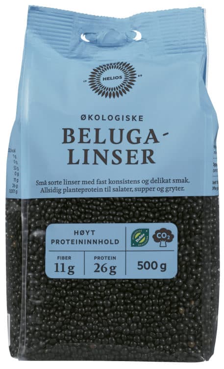 Linser Beluga Tørre Økologisk 500g Helios