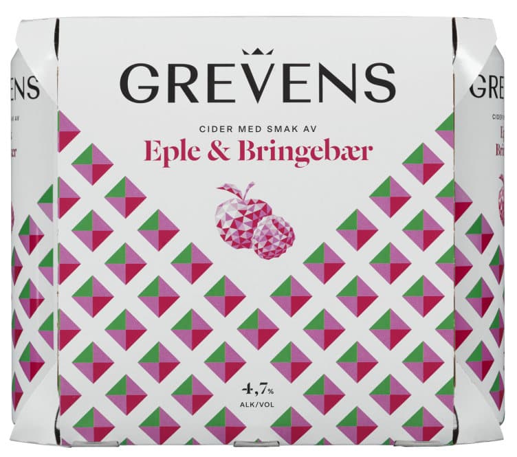 Grevens Cider Eple&Bringebær 0,5lx6 boks 3000 ml
