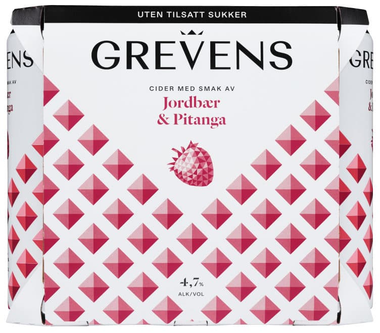 Grevens Cider Jordbær&Pitanga u/S 0,5lx6 boks 3000 ml