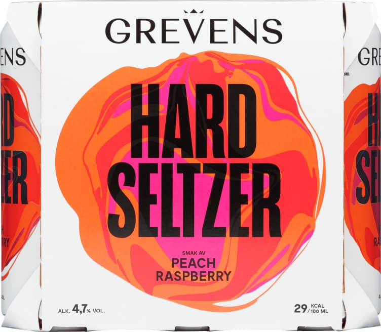 Grevens Hard Seltzer Peach Rasp 6x500ml boks 3000 ml