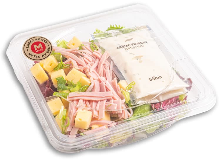 Salat-Bowl Meny Skinke & Østavind Ost pr stykk