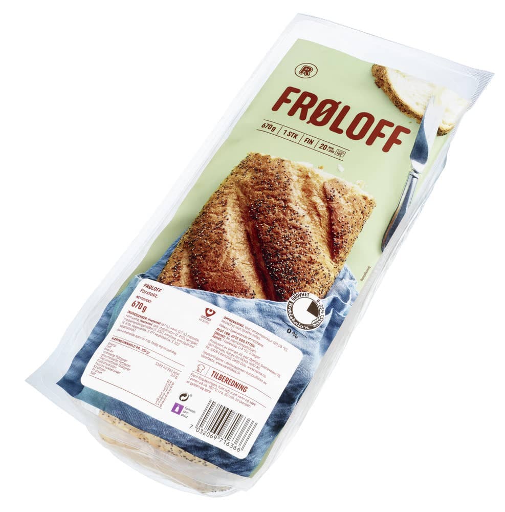 Frøloff, Lettstekt 670 g