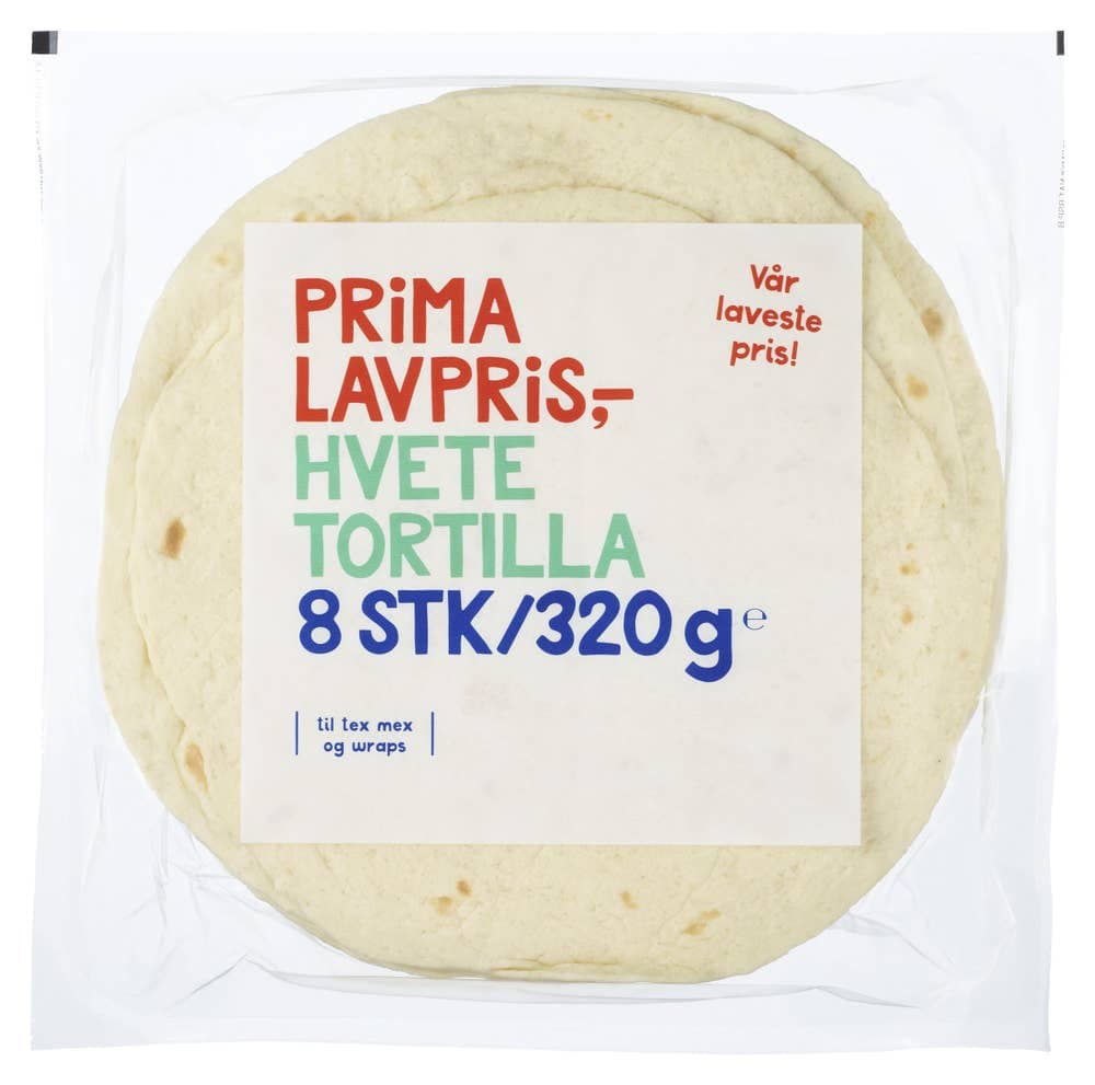 Tortilla hvete 8stk, 20cm, 320 g