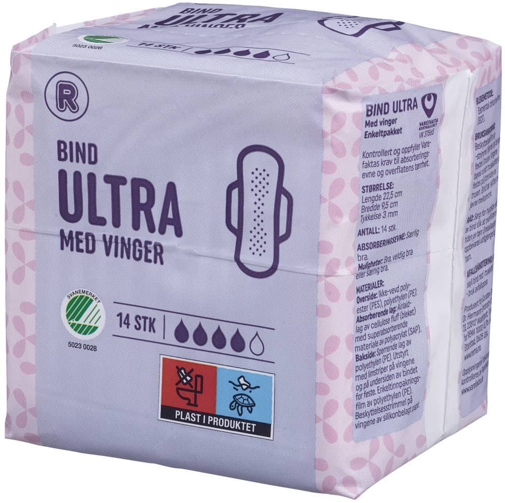 Bind Ultra Med Vinger 14 stk