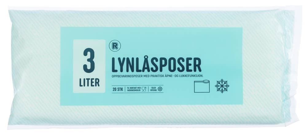 Lynlåspose 3 l, 20 stk
