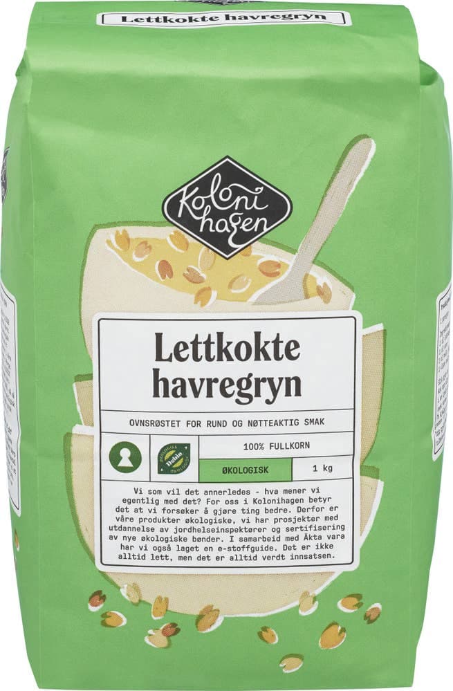 Lettkokte Havregryn Økologisk, 1 kg