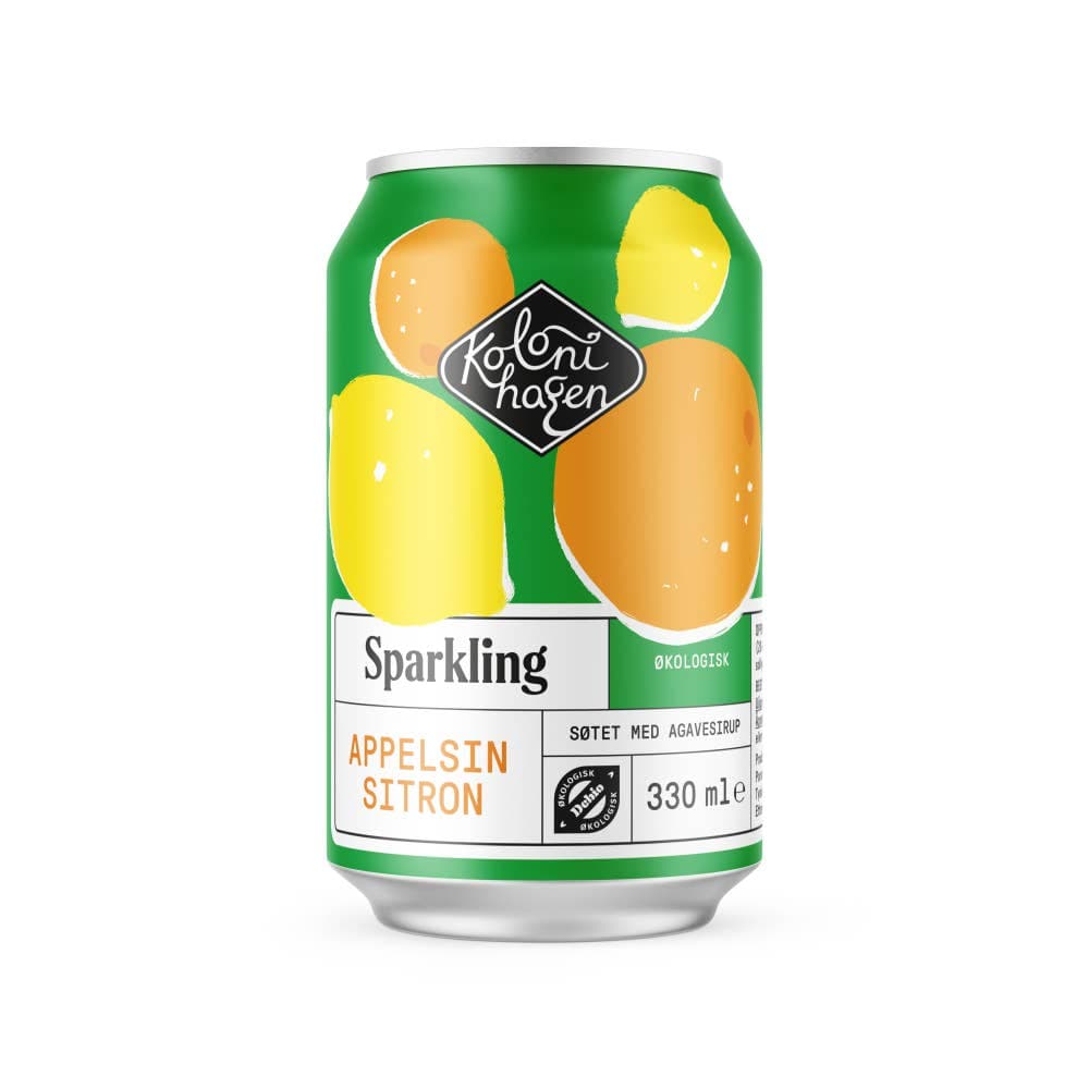 Sparkling Appelsin & Sitron Økologisk, 0,33 l