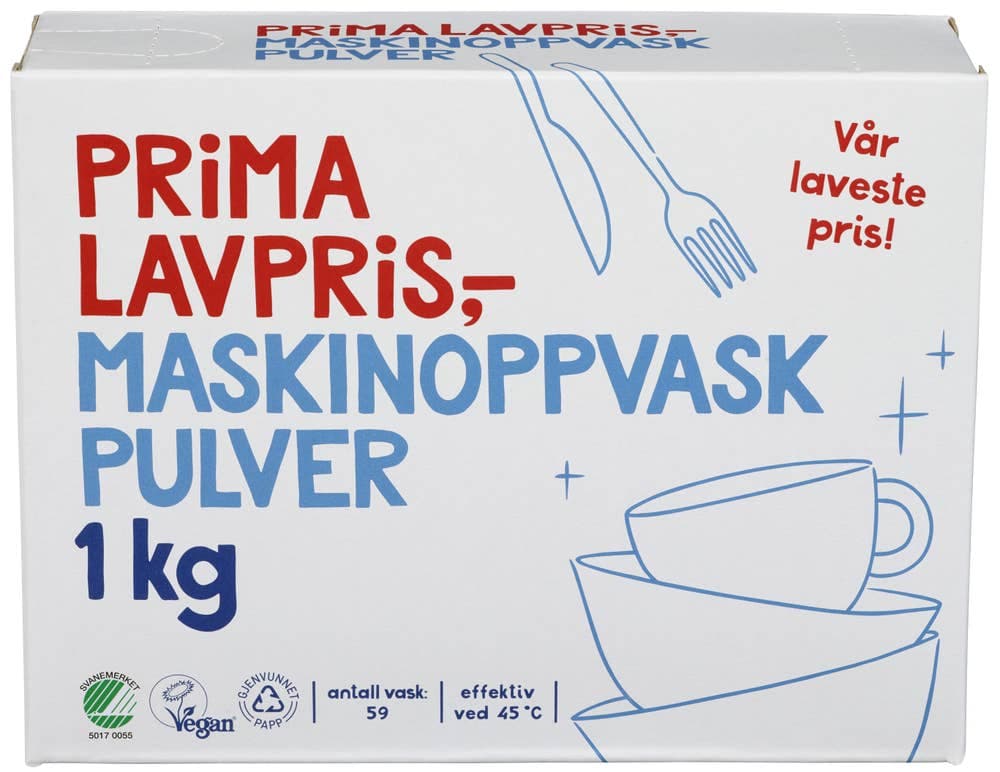 Maskinoppvaskpulver 1 kg 59 stk