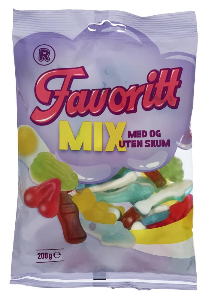 Favorittmix med og uten skum, 200 g
