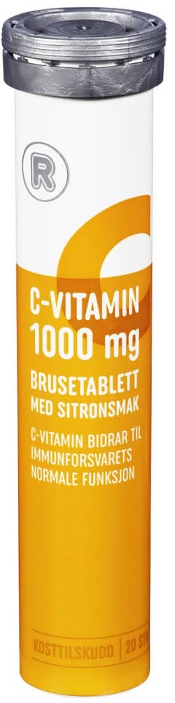 C-Vitamin 1000 mg Brusetablett med sitronsmak, 20 stk