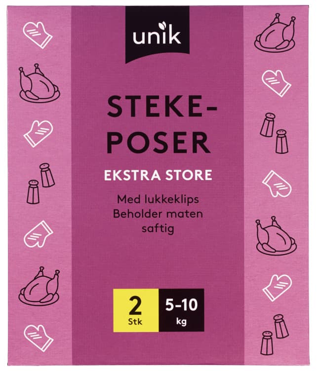 Stekeposer m/Lukkeklips 5-10kg 2stk Unik