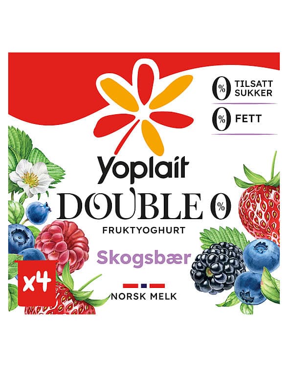 Yoplait Double Skogsbær 4x125g 500 g