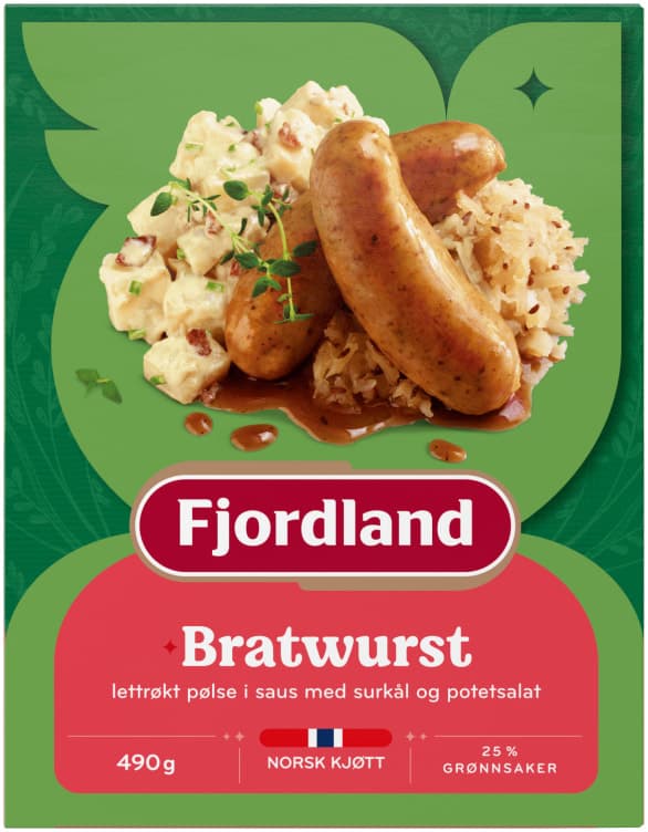 Fjordland Bratwurst med Surkål&Potetsalat 490g