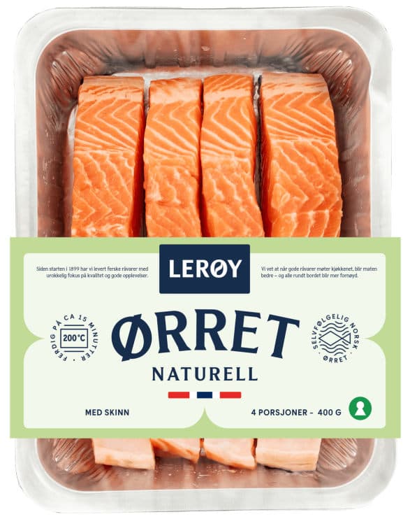Ørret Porsjoner m/Skinn 4x100g Lerøy 400 g