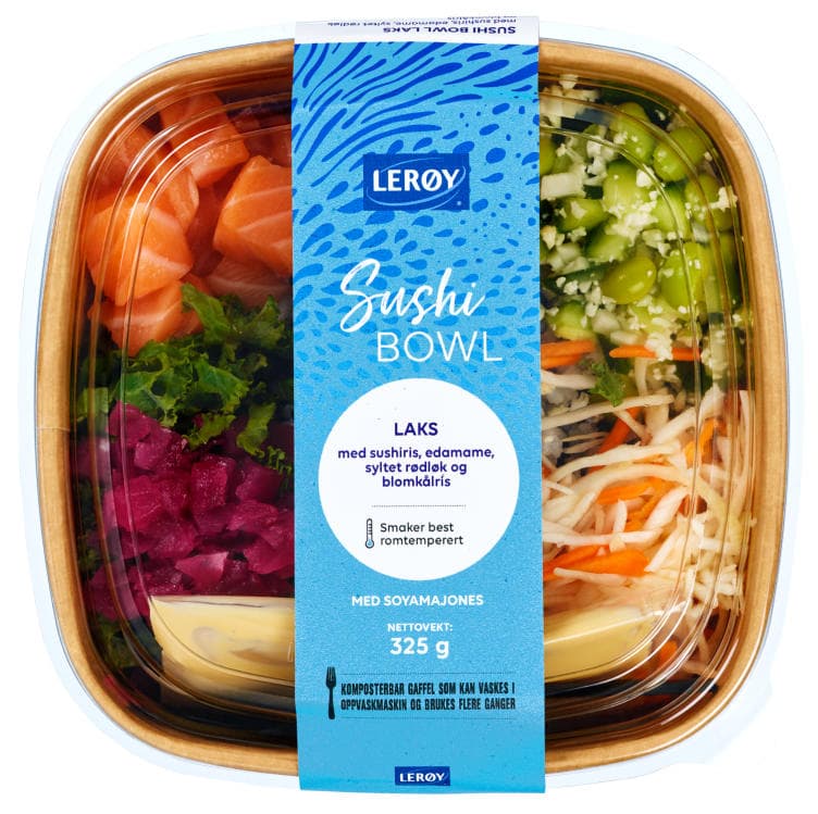 Sushibowl med Laks&Edamame 325g Lerøy