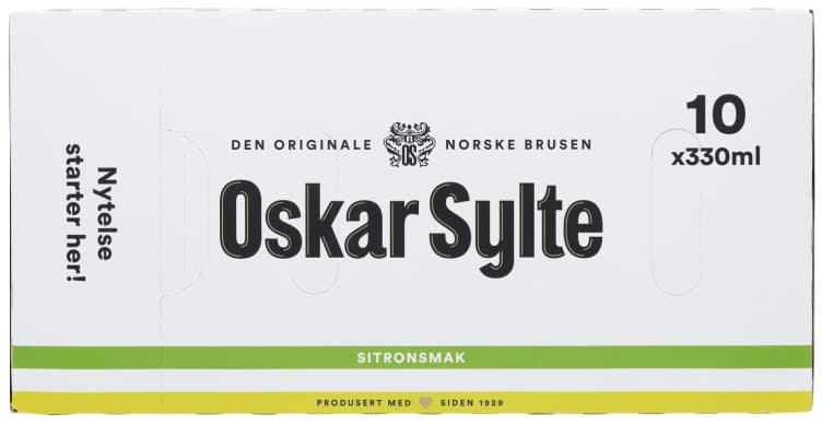Sitronsmak 0,33lx10 boks Oskar Sylte 3300 ml