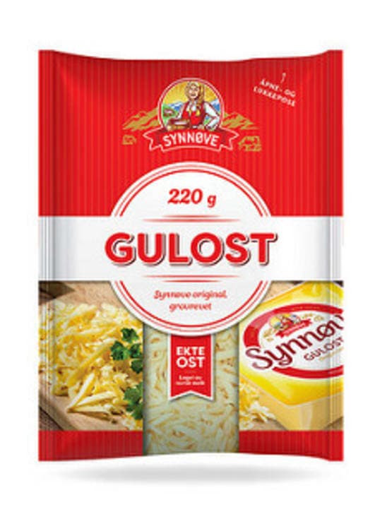 Gulost Ekte Revet 220g Synnøve