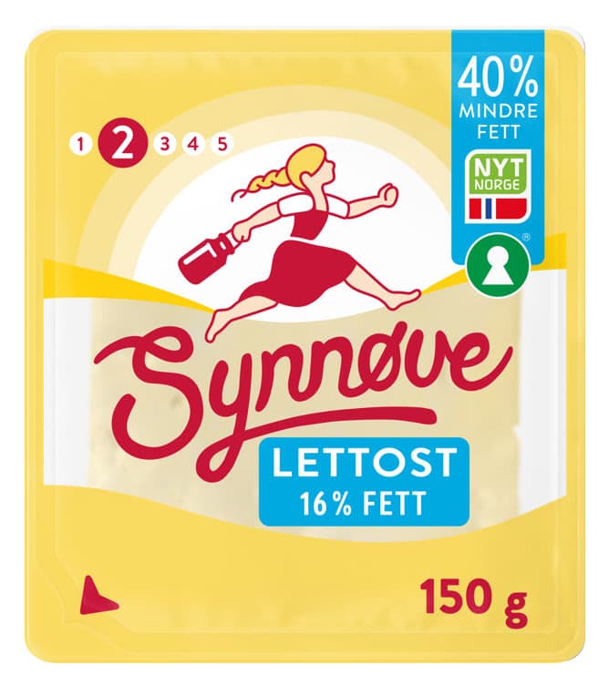 Gulost Lett 16% skivet 150g Synnøve