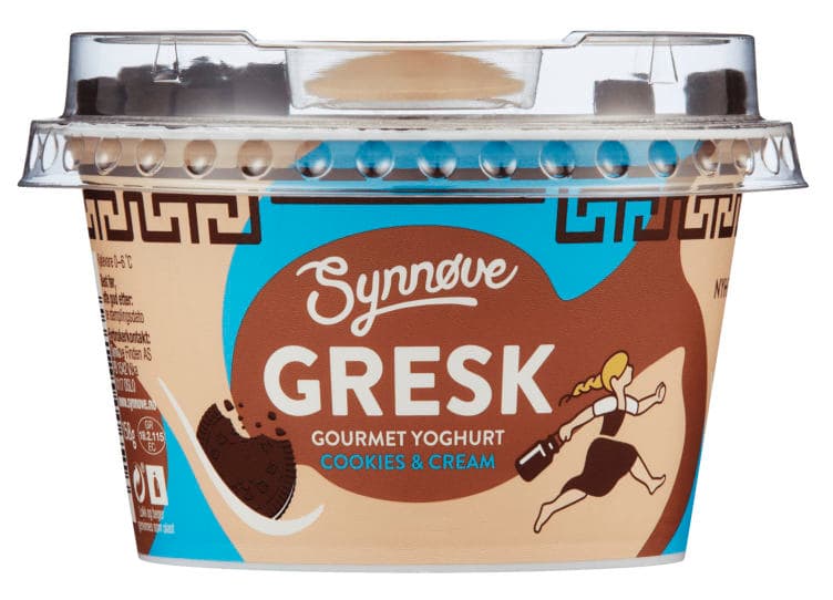 Yoghurt Gresk Gourmet Cookie&Cream 158g Synnøve