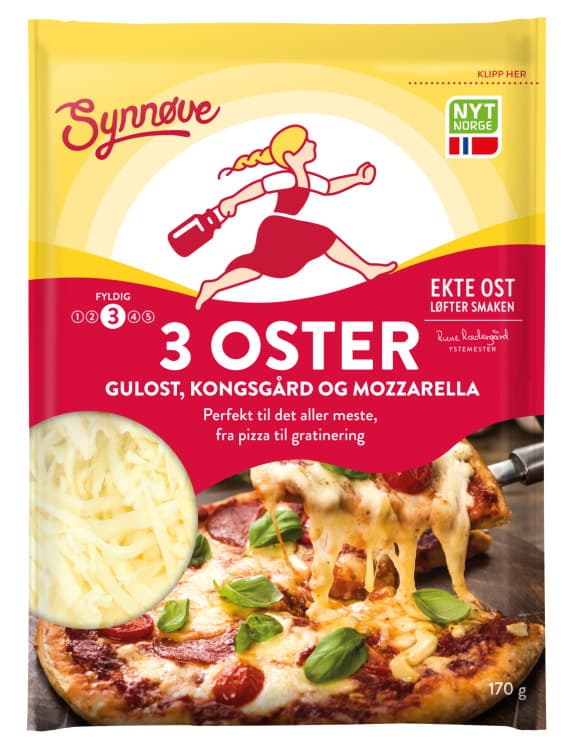 Ostemix Revet Kongsgård/Mozarella 170g Synnøve