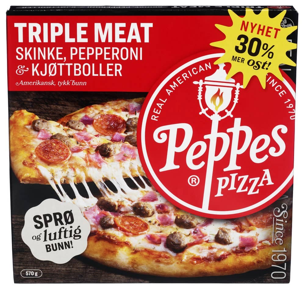 Triple Meat Skinke, pepperoni & kjøttboller, 570 g