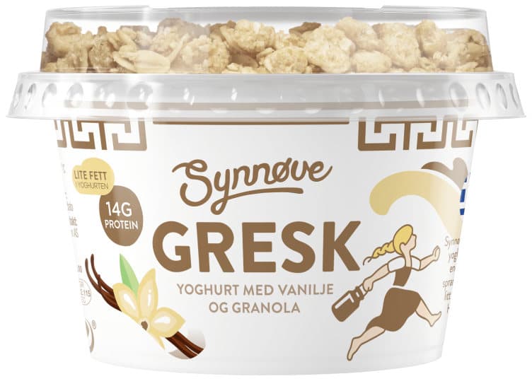 Yoghurt Gresk Duo Vanilje&Granola 165g