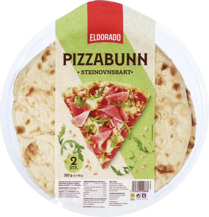 Pizzabunn Hvete Stenovn 2x180g Eldorado 360 g