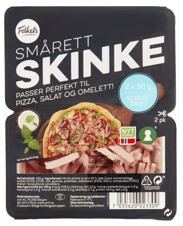 Smårettskinke Duopk 2x90g Folkets 180 g