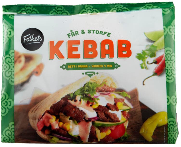 Kebab Får/Storfe 350g Folkets