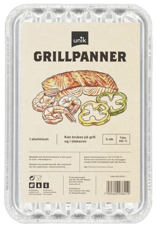Grillpanne Aluminium 5stk Unik