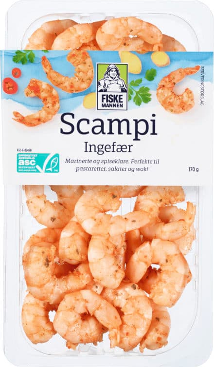 Scampi Ingefær Asc 170g Fiskemannen