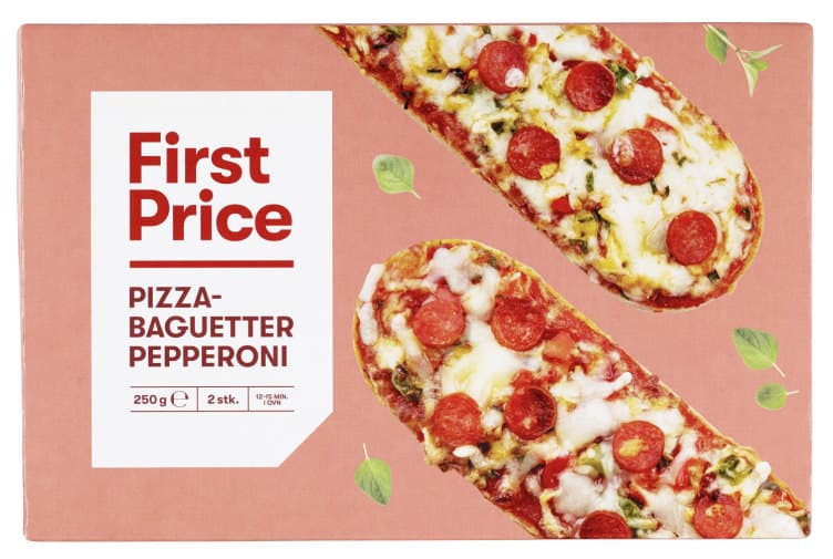 Pizzabaguette m/Pepperoni 2x125g First Price 250 g