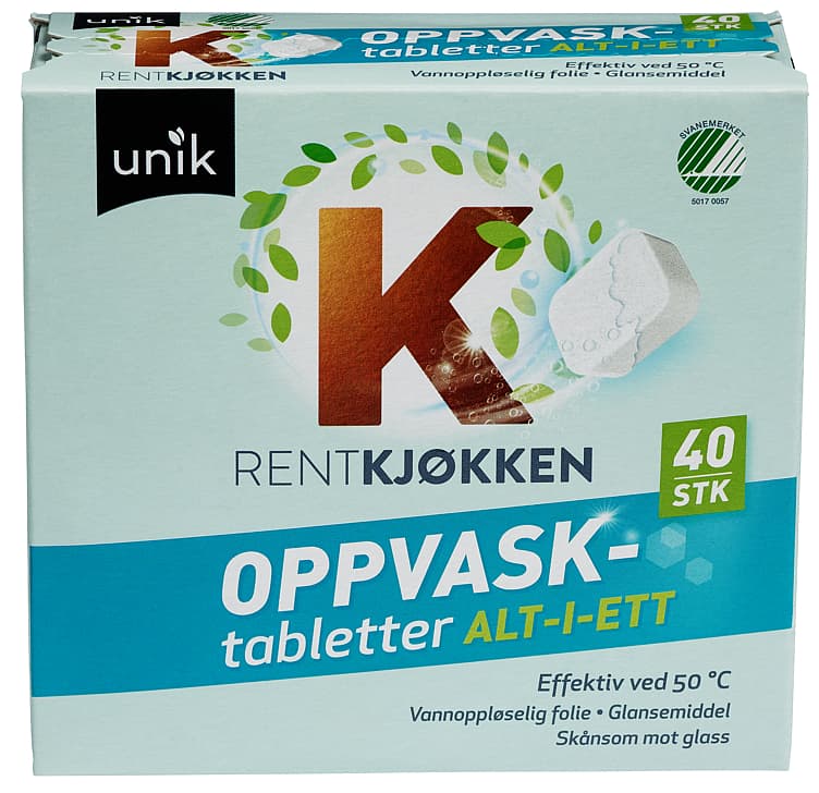 MASKINOPPVASK Tabletter alt-i-1 40stk unik