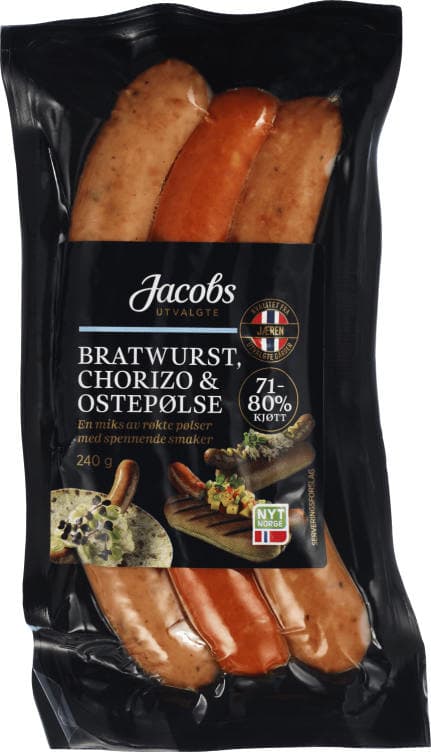 Pølser Mixpakke 240g A.Idsøe/Jacobs Utvalgte