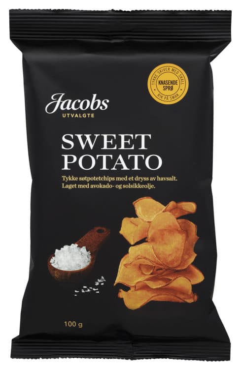 Søtpotetchips Tykke Havsalt 100g Jacobs