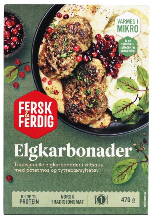 Elgkarbonader M Potetmos 470g Fersk & Ferdig