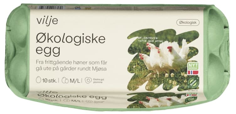 Egg M/L Økologiske 10stk Vilje