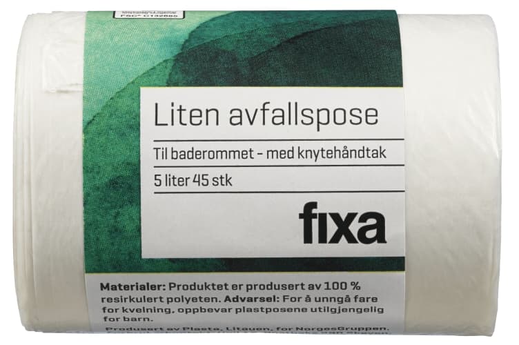Avfallsposer Baderom 5l 45stk Fixa
