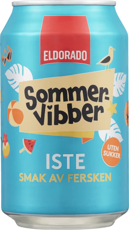 Iste Fersken u/Sukker 0,33l boks Sommervibber