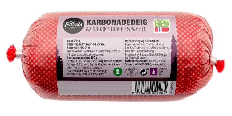 Karbonadedeig Snabb 400g Folkets
