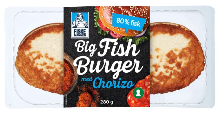 Fiskeburger 80% M Chorizo 280g Fiskemannen