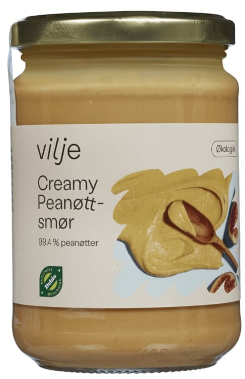 Peanøttsmør Creamy Økol.350g Vilje 350 g
