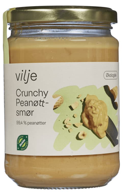 Peanøttsmør Crunchy Økol.350g Vilje 350 g
