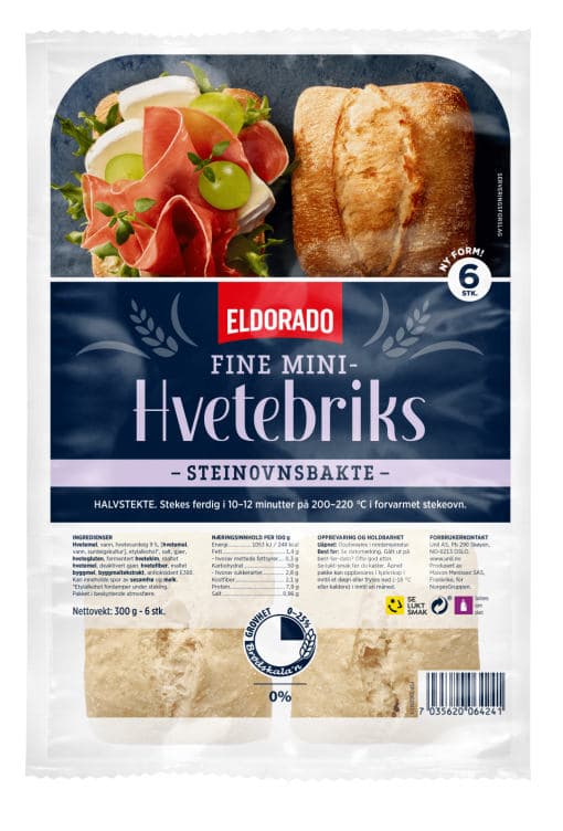 Hvetebriks Fine Mini Steinovnsbakte 6stk 300g