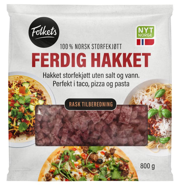 Kjøttdeig Hakket 800g Folkets