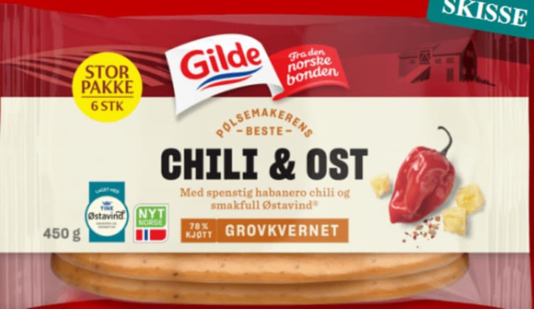 Chili&Ostepølse 450g Gilde