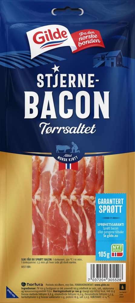 Stjernebacon tørrsaltet, 105 g