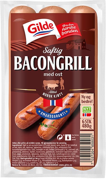 Bacongrill m/Ost 480g Gilde