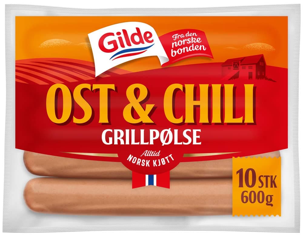 Grillpølse Ost & chili, 600 g
