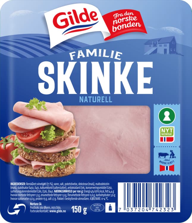 Familieskinke skivet 150g Gilde